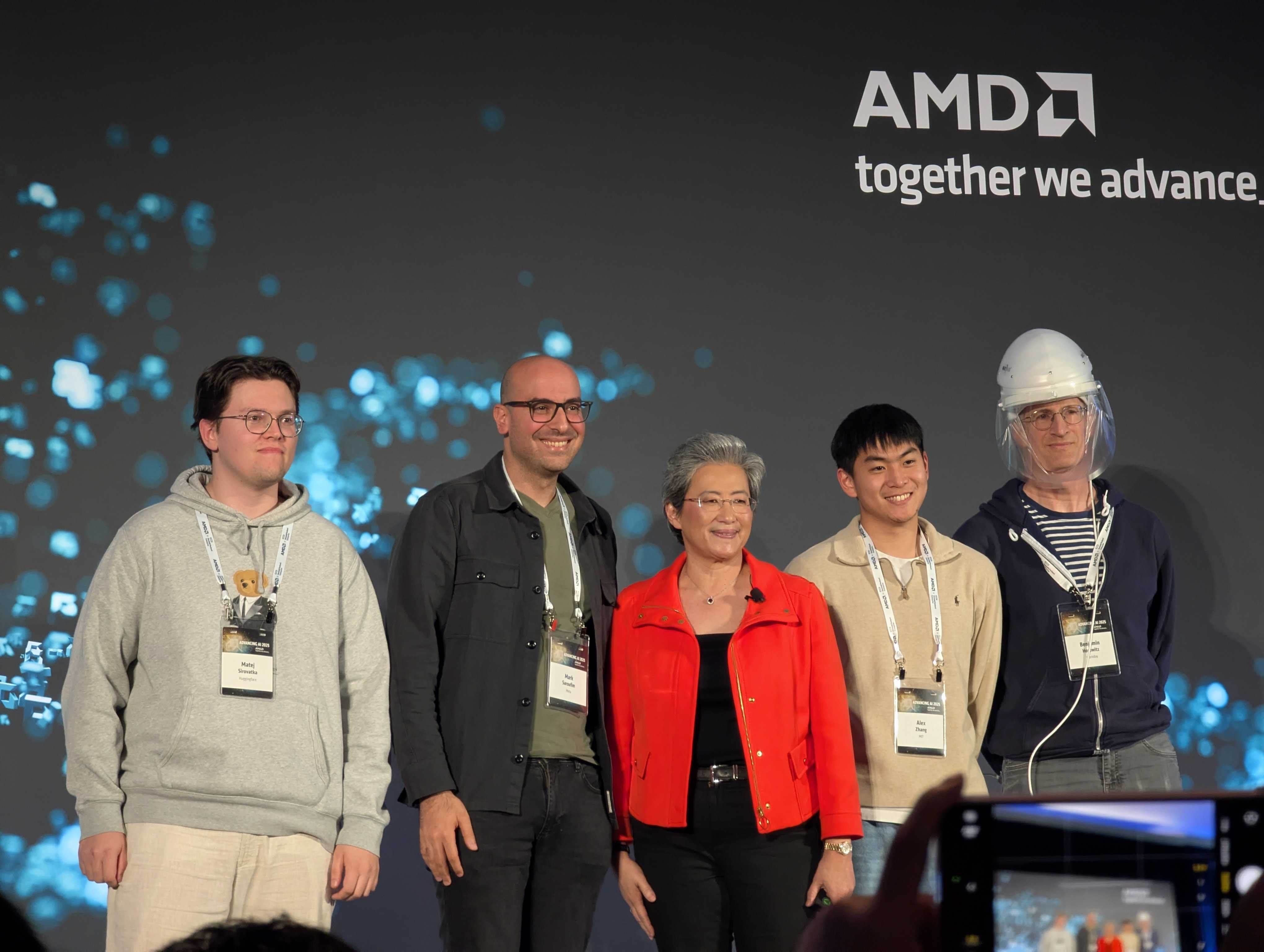 Lisa Su recognizing GPU MODE at Advancing AI